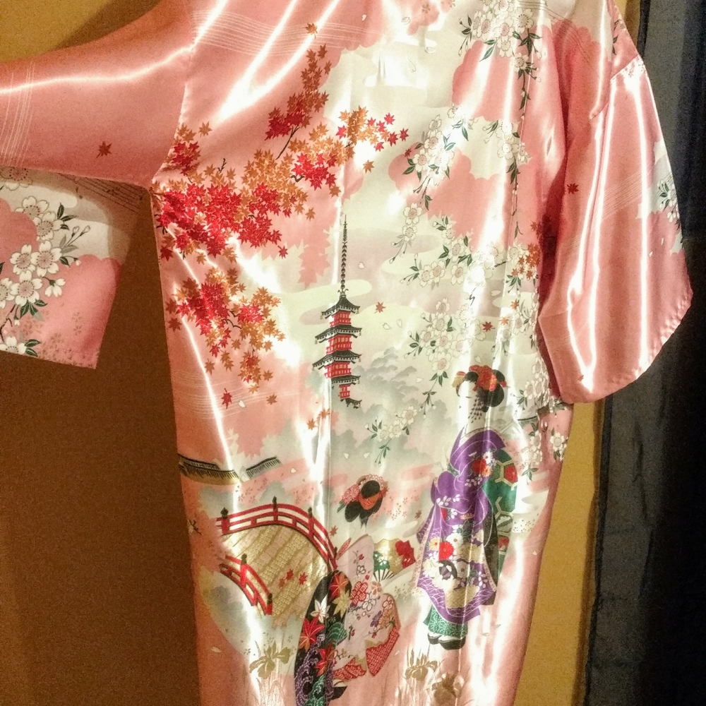Satin Japanese Kimono Robe